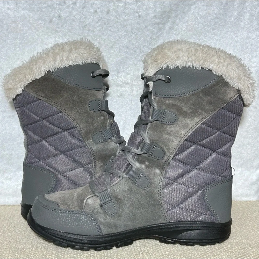 Columbia Womens Ice Maiden lI Grey Winter 200g Insulated Snow Boots Size US 7